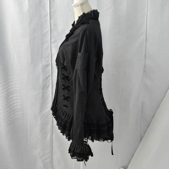 Spin Doctor 2XL Florence Victorian Gothic Steampunk Black Corset Lace Jacket - Picture 3 of 16